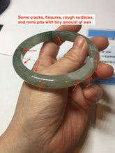 Load image into Gallery viewer, 58mm Certified Type A 100% Natural icy watery light green/dark green/black Jadeite bangle PD110-8526
