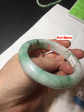 Load image into Gallery viewer, 58.7mm 100% natural certified sunny green/white(白底青) jadeite jade bangle BK82-5231
