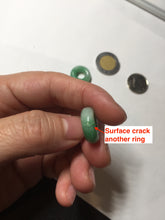 Load image into Gallery viewer, 16.5mm Type A 100% Natural sunny green Jadeite Jade safety Guardian ring bead set F133
