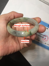 Load image into Gallery viewer, 49mm certified Type A 100% Natural icy watery yellow black(WuJi) oval Jadeite Jade bangle BM114-2667
