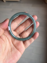 Load image into Gallery viewer, 53.5mm Certified Type A 100% Natural light green/blue slim round cut Guatemala Jadeite bangle PB128-1480
