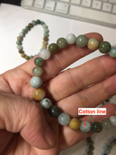 Load image into Gallery viewer, 6-8mm size 52-64mm 100% natural type A green/yellow/brown/black jadeite jade beads bracelet group BL133
