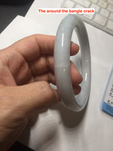 Load image into Gallery viewer, 74.5mm certified Type A 100% Natural light green white round cut plus size Jadeite Jade bangle BP171-1257
