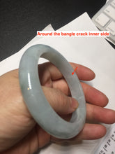 Load image into Gallery viewer, Shopify only 55.2mm Certified Type A 100% Natural light green Jadeite Jade bangle E91-9415
