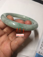 Load image into Gallery viewer, 53.3mm certified natural 100% natural Type A light green round cut jadeite jade bangle BP19-5001
