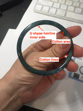 Load image into Gallery viewer, 58mm Certified Type A 100% Natural dark green/blue/gray Guatemala slim round cut Jadeite bangle PA140-8838
