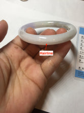 Load image into Gallery viewer, 54mm Certified type A 100% Natural light green purple round cut Jadeite bangle PC102-4955
