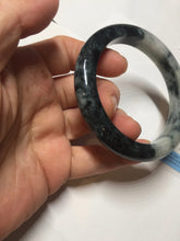 Load image into Gallery viewer, 已经卖 54.8mm Certified Type A 100% Natural dark green black/white (black water and white mountains,白山黑水) Jadeite bangle PD142-6233
