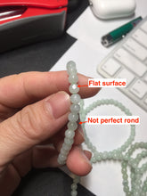 Load image into Gallery viewer, 4.7mm 100% natural type A light green white jadeite jade beads bracelet for size 50-55mm hand group BP155
