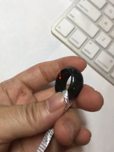 Load image into Gallery viewer, 17.1mm size 6 3/4 100% natural type A black/dark green (Mocui, 墨翠) broad jadeite jade band ring thumb ring BK105
