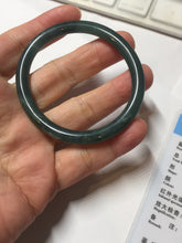 Load image into Gallery viewer, 50.5mm Certified Type A 100% Natural dark green/blue/gray Guatemala slim round cut oval Jadeite bangle BP196-2470
