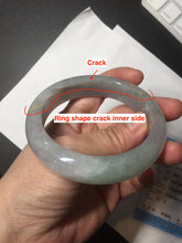 Load image into Gallery viewer, 59mm Certified Type A 100% Natural icy watery sunny green purple yellow (FU LU SHOU) chubby Jadeite Jade bangle BM69-8648
