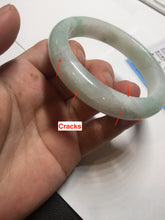 Load image into Gallery viewer, Shopify only. 55.7mm certified 100% natural icy watery light white/sunny green jadeite jade bangle BN73-9363
