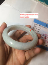 Load image into Gallery viewer, 58.3mm Certified 100% natural Type A light green/white chubby jadeite jade bangle BF78-4501
