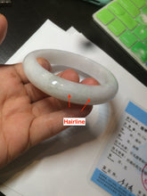 Load image into Gallery viewer, 57.9mm certified type A 100% Natural light green/white jadeite jade bangle AY53-1460
