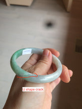 Load image into Gallery viewer, 56.9mm certified 100% natural Type A sunny green jadeite jade bangle L150-5348
