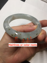 Load image into Gallery viewer, 54.5mm 100% natural type A icy watery light green/brown/black seaweed jadeite jade bangle Y154-5248
