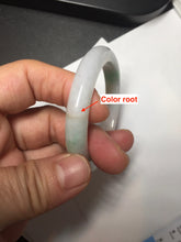 Load image into Gallery viewer, 51mm Certified Type A 100% Natural sunny green white Jadeite Jade oval bangle D161-5352
