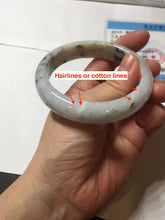 Load image into Gallery viewer, 56.3mm certified 100% natural Type A dark green/purple/white with green floating flowers jadeite jade bangle PB231-2823
