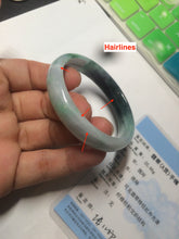 Load image into Gallery viewer, 46.7mm Certified Type A 100% Natural sunny green/dark green/purple Jadeite Jade bangle AX6-0100
