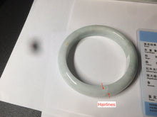 Load image into Gallery viewer, 58.4mm certificated Type A 100% Natural light green white Jadeite Jade bangle AF90-2939
