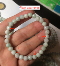 Load image into Gallery viewer, 6-6.4mm 100% natural type A green/white jadeite jade beads bracelet group BF94
