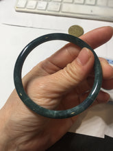 Load image into Gallery viewer, 58.8mm Certified Type A 100% Natural light green/blue/gray Guatemala slim round cut Jadeite bangle BP212-1033
