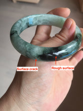 Load image into Gallery viewer, 57.2mm certified natural Type A icy watery dark green/black jadeite jade bangle BK130-8238
