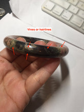 Load image into Gallery viewer, 56mm 100% natural pink/black/brown/yellow chubby round cut rose stone (Rhodonite) bangle AW35
