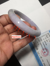 Load image into Gallery viewer, 55mm 100% natural type A light purple white jadeite jade bangle BM101-2838
