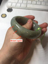 Load image into Gallery viewer, 卖了 55 mm Certified type A 100% Natural green/gray/brown/black board style Jadeite bangle R86-1530
