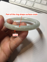 Load image into Gallery viewer, 58.9mm certified 100% natural type A icy watery light green white round cut jadeite jade bangle BS83-(1099)
