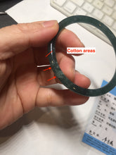 Load image into Gallery viewer, 56mm Certified Type A 100% Natural dark green/blue/gray Guatemala slim round cut Jadeite bangle PD16-4447
