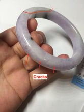 Load image into Gallery viewer, 55.5mm certified 100% natural type A sunny green/purple jadeite jade bangle BN88-8714
