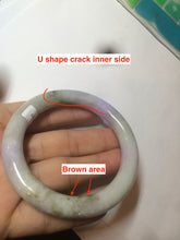 Load image into Gallery viewer, 54.3mm Certified 100% natural Type A green/brown/purple round cut jadeite jade bangle AZ26-5218
