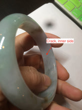 Load image into Gallery viewer, Reserved! Please don&#39;t order. 56.8mm certified type A 100% Natural icy watery green/white/brown/purple jadeite jade bangle Z127-4408
