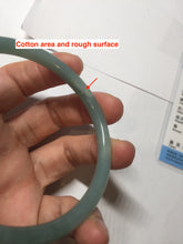 Load image into Gallery viewer, 60mm Certified Type A 100% Natural light green/blue/gray Guatemala slim round cut Jadeite bangle PD73-8152
