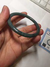 Load image into Gallery viewer, 55mm Certified Type A 100% Natural dark green/blue/gray Guatemala slim round cut Jadeite bangle PA148-8855
