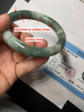 Load image into Gallery viewer, 59.5mm certified Type A 100% Natural dark green brown chubby round cut Jadeite Jade bangle BK141-5309
