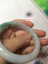 Load image into Gallery viewer, 56.4mm certificated Type A 100% Natural sunny green/white Jadeite Jade bangle Z131-2354
