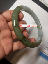 Load image into Gallery viewer, 57.5mm certified Type A 100% Natural dark green/brown/yellow/purple slim Jadeite Jade bangle D133-4071
