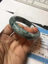 Load image into Gallery viewer, 56mm Certified Type A 100% Natural dark green blue The vines of time Jadeite Jade bangle PA61-5319
