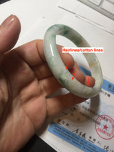 Load image into Gallery viewer, 57mm Certificated sunny green/yellow/white jadeite jade bangle S83-7073
