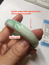 Load image into Gallery viewer, 56mm certified 100% natural Type A sunny green white jadeite bangle PD147-6264
