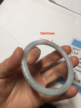 Load image into Gallery viewer, 53.5mm certified 100% natural sunny green purple gray oval jadeite jade bangle BS42-452
