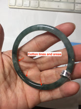 Load image into Gallery viewer, 55.1mm Certified Type A 100% Natural dark green/blue/gray Guatemala slim round cut Jadeite bangle BP189-2445
