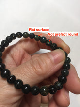 Load image into Gallery viewer, 5.5-6mm 100% natural type A dark green/black jadeite jade beads bracelet group BL132
