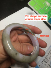 Load image into Gallery viewer, 51.6mm certified 100% natural green/purple/gray jadeite jade bangle R93-3496
