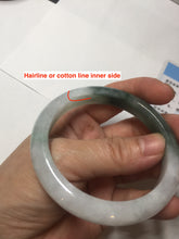 Load image into Gallery viewer, 54.5mm certified 100% natural icy watery oily dark green jadeite jade bangle B112-9120
