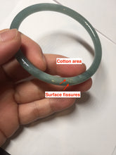 Load image into Gallery viewer, 58.5mm Certified Type A 100% Natural light green/blue/gray Guatemala slim round cut Jadeite bangle PD74-8134

